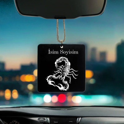 Akrep Desenli Kişiye Özel İsimli Pleksi Dikiz Ayna Süsü DP05