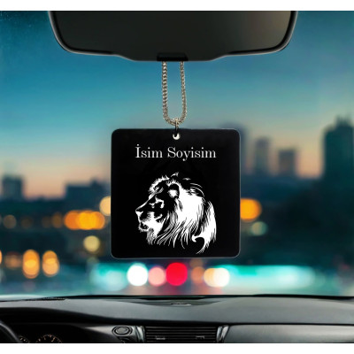 Aslan Desenli Kişiye Özel İsimli Pleksi Dikiz Ayna Süsü DP10