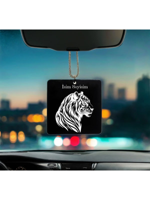 Kaplan Desenli Kişiye Özel İsimli Pleksi Dikiz Ayna Süsü