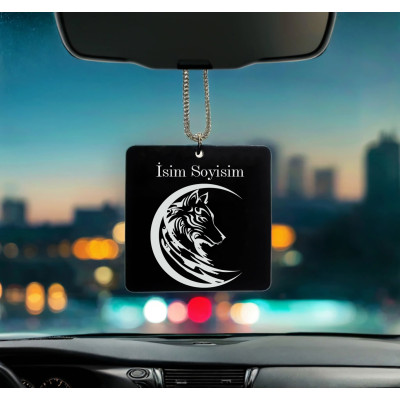 Kurt Desenli Kişiye Özel İsimli Pleksi Dikiz Ayna Süsü