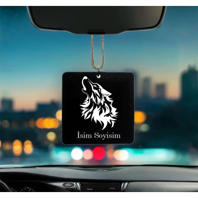 Kurt Desenli Kişiye Özel İsimli Pleksi Dikiz Ayna Süsü DP47