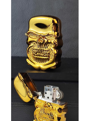 Kurukafa 3D Kabartmalı Özel Tasarım Metal Benzinli Çakmak PR22