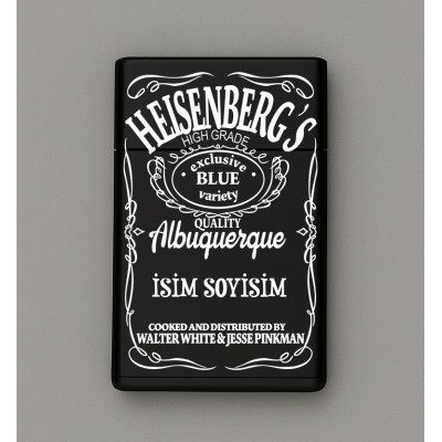 Heisenberg Desenli Metal Sigara Tabakası – Kişiye Özel İsimli Tütün Kutusu