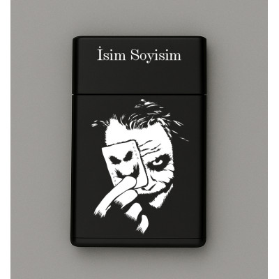 Joker Desenli Metal Sigara Tabakası – Kişiye Özel İsimli Tütün Kutusu T42