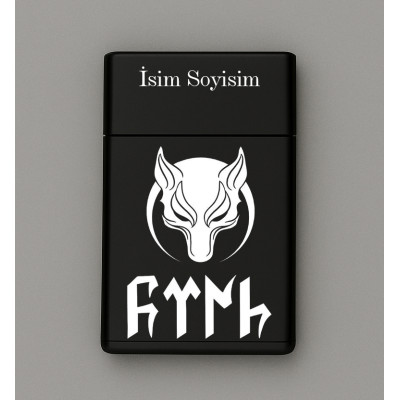 Kurt Göktürk Türk Desenli Metal Sigara Tabakası – Kişiye Özel İsimli Tütün Kutusu