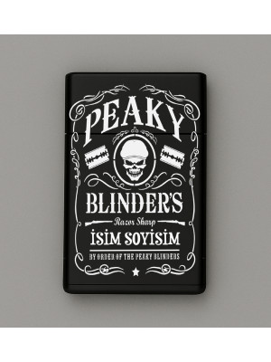 Peaky Blinders Desenli Metal Sigara Tabakası – Kişiye Özel İsimli Tütün Kutusu