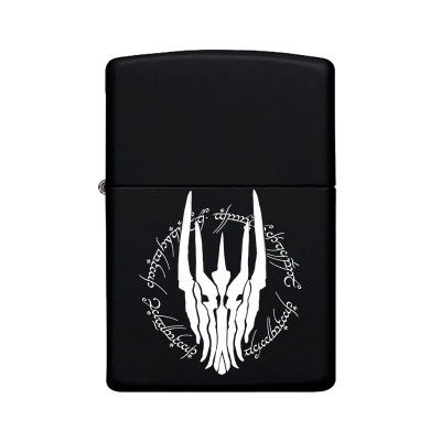 Lord of The Rings Sauron Desenli Kişiye Özel İsimli Benzinli Siyah Metal Çakmak