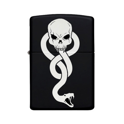 Yılan Desenli Kişiye Özel İsimli Siyah Benzinli Metal Çakmak ZZ133