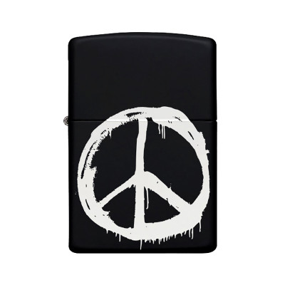 Barış Peace Desenli Kişiye Özel İsimli Benzinli Siyah Metal Çakmak